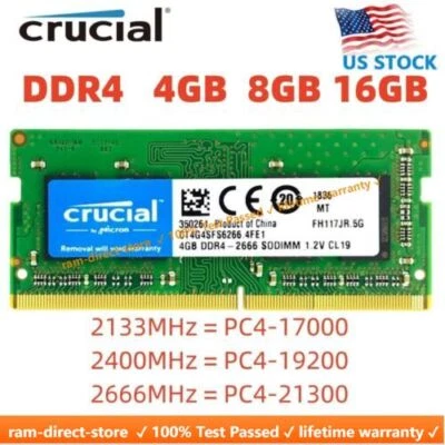 Crucial DDR4 4GB 8GB 16GB 3200 2400 2666 memory SO-DIMM Laptop RAM Notebook RAM - Image 1 of 4