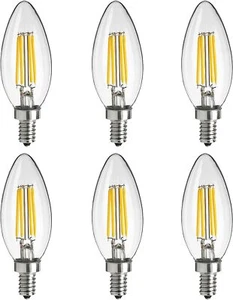 LED B11 Torpedo Chandelier Light 4W, 40W, 400LM, Candelabra Base E12, 1800K - Picture 1 of 1