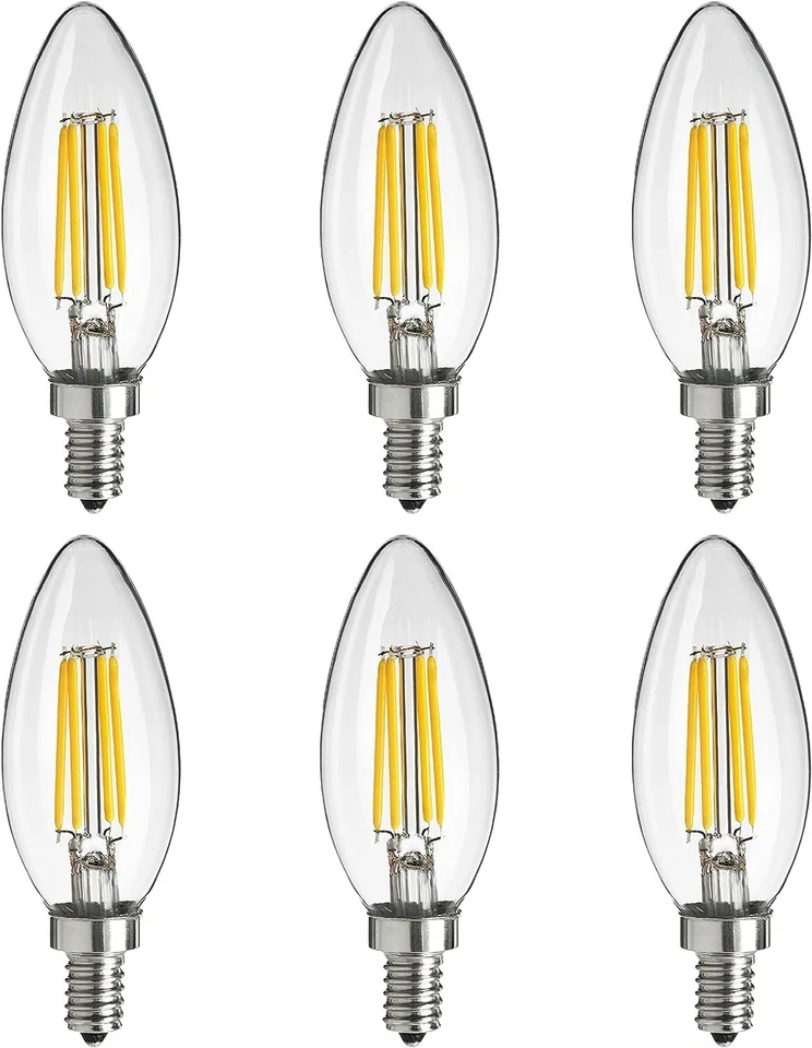 LED B11 Torpedo Chandelier Light 4W, 40W, 400LM, Candelabra Base E12, 1800K - Image 1 of 1