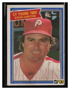 1981 Donruss #481 Steve Carlton First Edition Collectors Series Cy Award