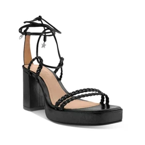 Schutz Womens Lunah Plat Leather Ankle Strap Pumps Block Heels Shoes Size 10 M - Picture 1 of 9