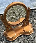Good Quality Wooden Oval Dressing Table Mirror With Two Lift Up Trinket Draws