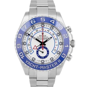 MINT Rolex Yacht-Master II 44mm Stainless White Blue White Regatta Watch 116680 - Picture 1 of 9