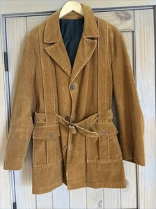 Men’s English Squire Golden Rust Corderoy Jacket 44L  Belted With Pockets - Picture 1 of 5