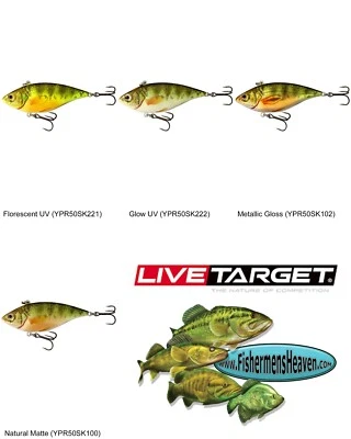 Trampa de sonajero sin labios Live Target Yellow Perch (YPR70SK) 5/8 OZ cebo - cualquier 4 colores Foto 1 de 4