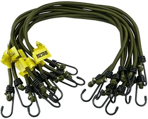 Elasticated 10 pack Bungee Cord Military Army Basha Straps Hook Luggage - Picture 1 of 3