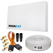 Flach Sat Antenne Megasat H30D Flachantenne mit Fensterhalterung 3D HD DIGITAL