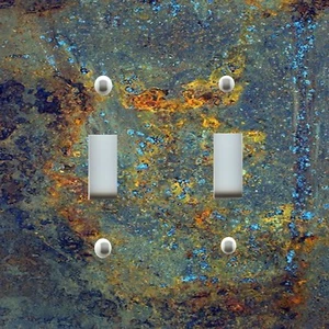 Light Switch Plate Cover RUSTIC HOME DECOR GRAFFITI ARTWORK RUST TEXTURE PATINA  - Picture 1 of 27