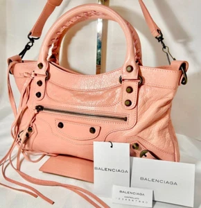 BALENCIAGA The First 103208 - Peach Pink Leather Shoulder Bag with Dust Bag ES1 - Picture 1 of 17