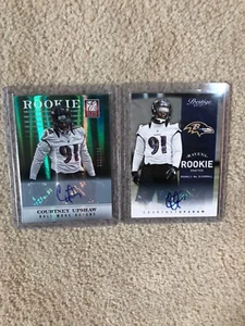 2012 Prestige and Elite rookie RC two (2) auto card lot Courtney Upshaw nice!!! - Picture 1 of 2