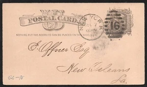 P6? UNITED STATES OF AMERICA 1c cent postal card posted in 1881 , Fancy Cancel - Picture 1 of 2