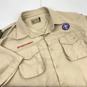 BOY SCOUTS Of America Shirt Mens Large VENTED Uniform BSA Microfiber Scout - Picture 1 of 11