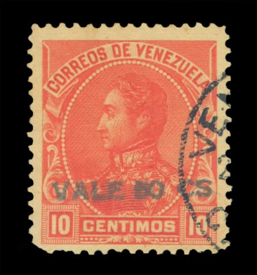 VENEZUELA 1902 Revolution Provisional - Ciudad Bolivar - VALE 50 CS /10c red RRR - Image 1 of 2
