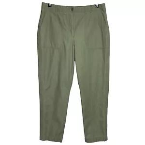 Talbots schmale Cargohose Damen 12 hellgrün hoher Bund Lyocell Baumwolle Chino - Bild 1 von 10