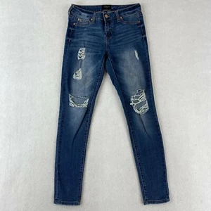 Celebrity Pink Mid Rise Ankle Skinny Jeans Women's 3/26 Dark Blue Distressed - Picture 1 of 10