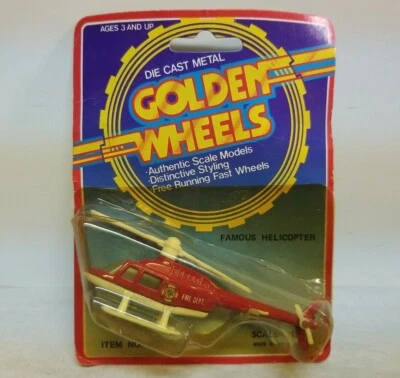 Vintage Golden Wheels Helicopter "Fire Dept."DlE CAST Metal  - Image 1 of 4