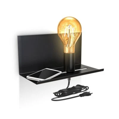 Retro Wandlampe Vintage Wandspot Nachttisch schwarz verstellbar Flur Edison E27 - Bild 1 von 4