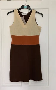 BNWT vintage 90s ladies t-shirt dress size 8 sleeveless mini brown beige rust - Picture 1 of 8