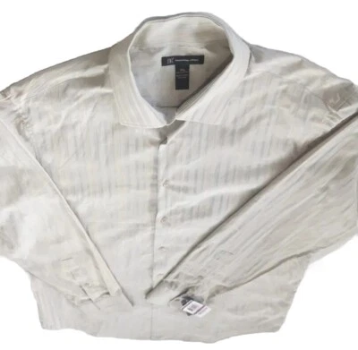 INC International Concepts Hombres 2XL Camisa Manga Larga Botón Tira Gris Metálico Foto 1 de 4