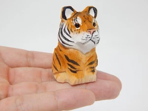 Statuetta tigre decorazione statua scultura legno torta top arte da parete grande gatto re Bengala - Foto 1 di 6