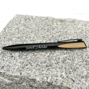 Kugelschreiber Metall Bambusapplikation Modern mit Ihrer Gravur personalisiert - Bild 1 von 5