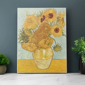Sunflowers Van Gogh Canvas Painting Print Classic Wall Art Deep Frame Canvas - Picture 1 of 5