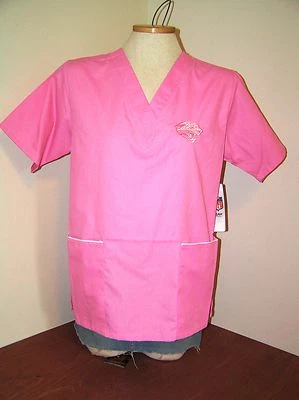 Jacksonville Jaguars Unisex NFL Team Apparel Scrub Cancer Care Pink S to L New - Image 1 of 4
