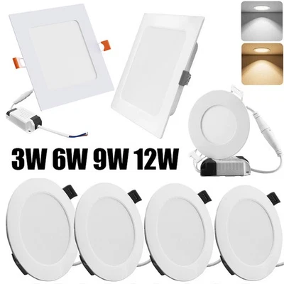 LED Panel Einbaustrahler Flach Einbau Spots Einbauleuchten Deckenleuchte 230V - Bild 1 von 4