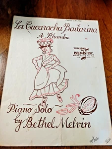 SHEET MUSIC LA CUCARACHA BAILARINA PIANO SOLO RUMBA 1956 - Picture 1 of 3