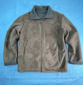 VTG Weatherproof Mens M Jacket Coat  Faux Suede Shearling Dark  Brown - Picture 1 of 15