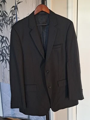 Alfani Mens 42L Black Pinstripe Two-Button Wool Cashmere Blazer Jacket - Image 1 of 4