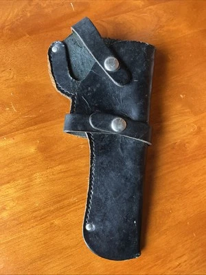 VINTAGE EIG BRAND Western Style WS-6 Black LEATHER HOLSTER  RH - Image 1 of 4