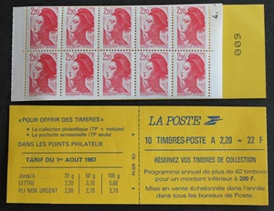 Carnet 2427-C2 de 10 Timbres-Poste Liberté de Delacroix 2,20 - 1987 - Neuf** - Picture 1 of 1