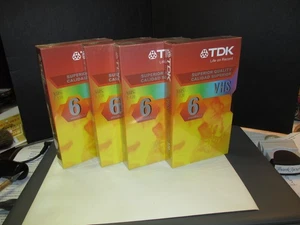 4 New TDK 6hrs each SUPERIOR Quality EP Blank VHS Tapes T-120 Sealed - Picture 1 of 3