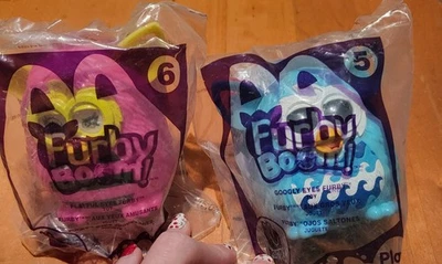 Lot of 2- McDonald's Furby Boom Googly Eyes Playful Eyes Happy Meal Toy #5 & #6 - Image 1 of 4