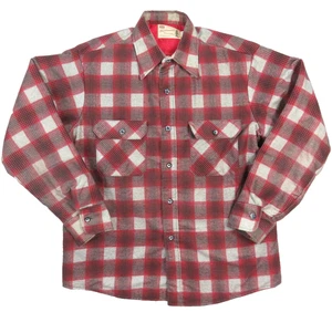 Vintage Sears Field Master Jacke Shacket Outdoor Wear kariert Perma Press Gr. L rot - Bild 1 von 10