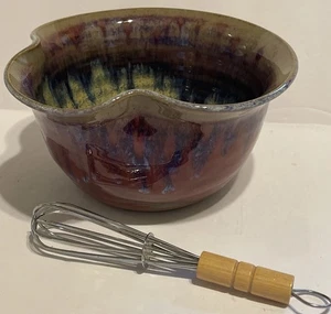 Robert Alewine Pottery Mini Mixer Bowl and Whisk Signed 2010 - Picture 1 of 7