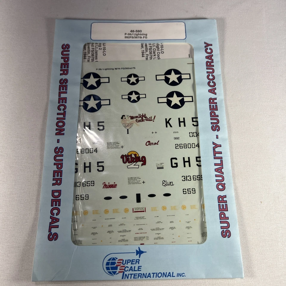 Superscale Decals 48580 1/48 Scale P-38J Lightning Moonlight Cocktail Viking 2
