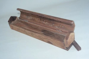 VTG Wooden Moroccan Incense Burner Box HandCarved Brass Inlay & For Storage - Picture 1 of 7
