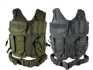 Cross Draw Tactical Military Airsoft Paintball MOLLE Webbing - Foto 1 di 9