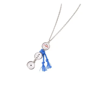 Unique Cute Snowman Charm Necklace for Ladies Festive Button Design Jewelry Gift - Picture 1 of 10