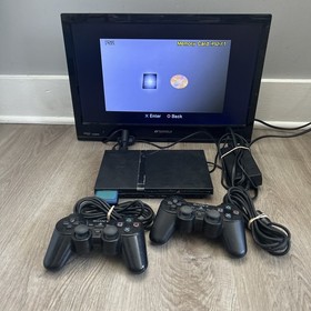 PlayStation 2 PS2 Slim Console SCPH-75001 w/ OEM Controllers Cables Tested READ