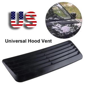 Black Car Hood Vent Scoop Louver Scoop Cover Air Flow Intake Bonnet Universal - Picture 1 of 6