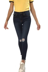 Pantalones de mezclilla ajustados elásticos rasgados Lily para mujer talla media - Imagen 1 de 5