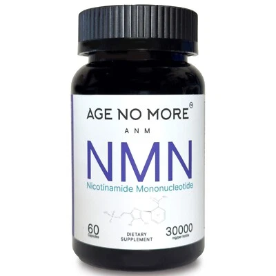 AGE NO MORE NMN Fuerte 1000 mg, 30 porciones, 60 píldoras, NAD+ Soporte ADN Reparación Celular ANM