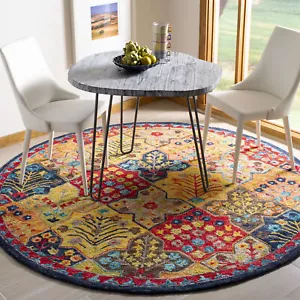Alfombra redonda Safavieh Aspen AZUL/NARANJA 3' X 3' - APN514M-3R - Imagen 1 de 3