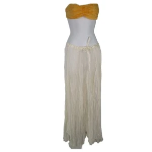 Skirt | Umbrella | Voile Fine Cotton | Coverup | Handmade | Drawstring | White - Picture 1 of 3