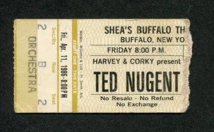 1986 Ted Nugent Concert Ticket Stub Buffalo NY Little Miss Dangerous - Picture 1 of 1