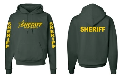 Custom County Sheriff  Logo- Personalize Hooded Sweatshirt S-5XL - Image 1 of 2