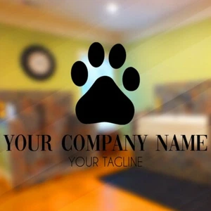 Pet Grooming Salon Dog Paw Window Stickers Company Name Personalised Vinyl. - Picture 1 of 3